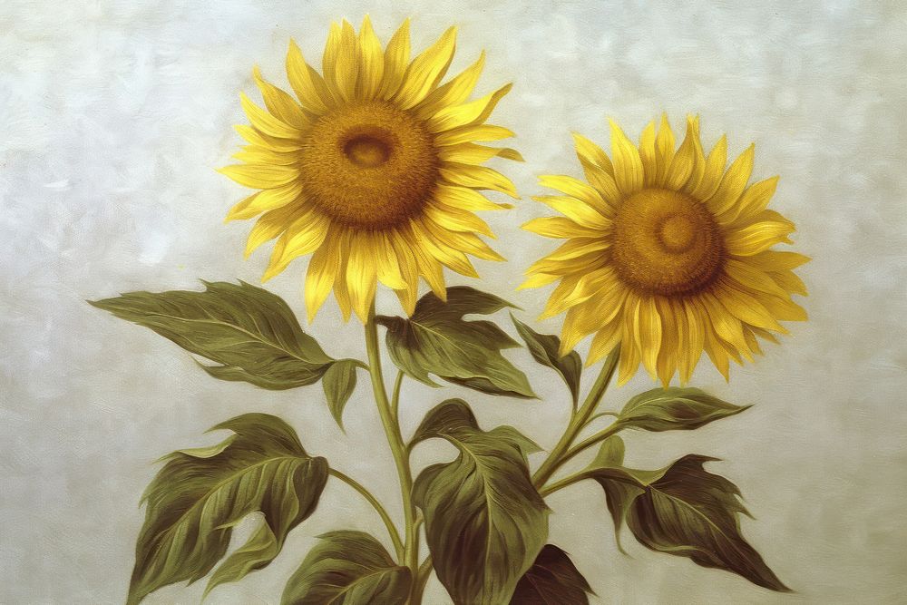 Sunflower pattern painting art plant.