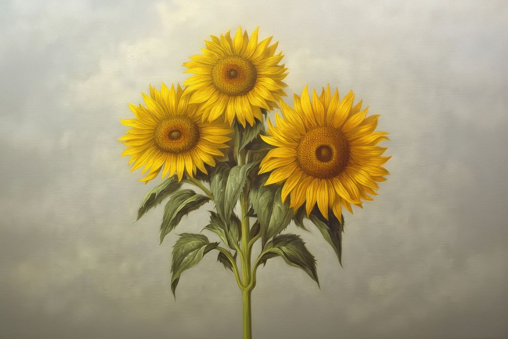 Sunflower pattern painting plant art.