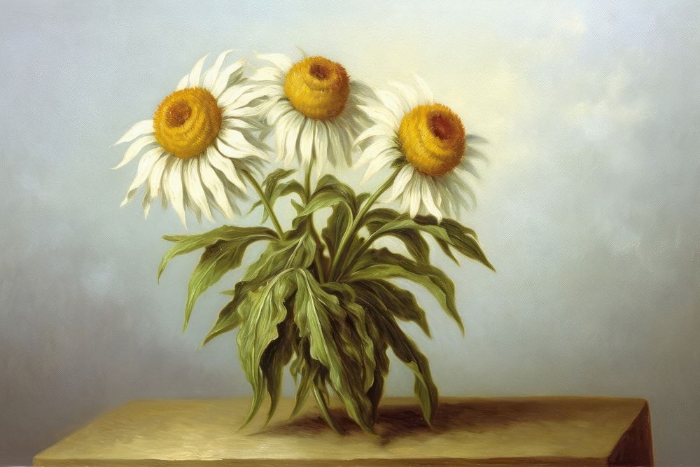 Sunflowers painting art plant.