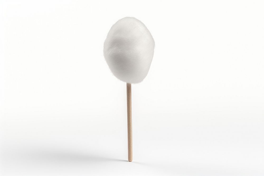 Cotton bud lollipop white white background.