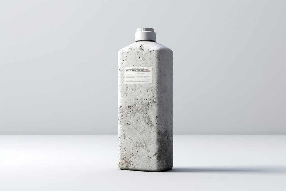 Shampoo concrete cylinder bottle.