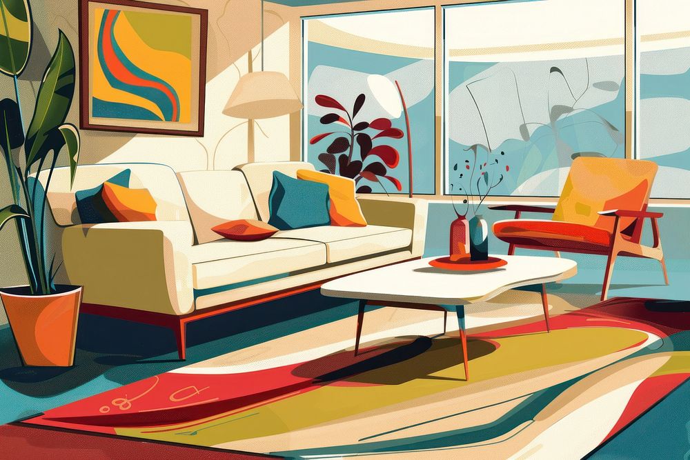 Cozy Living room painting art architecture.
