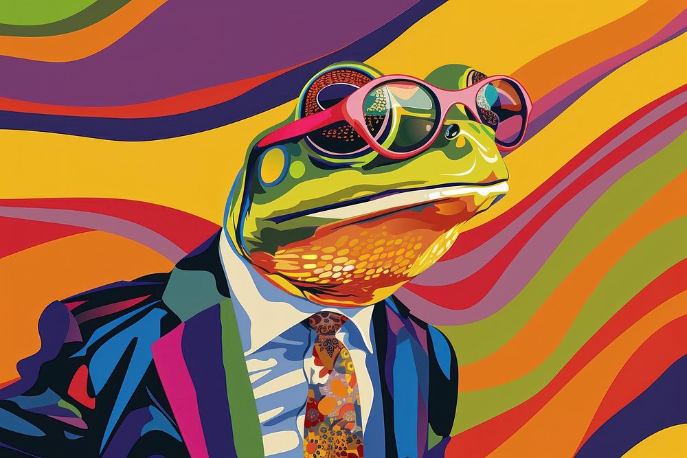 Frog art amphibian painting.