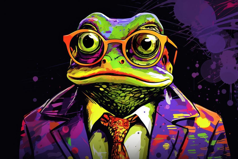Frog amphibian graphics fashion.