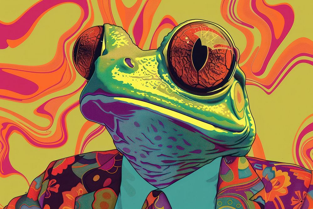 Frog art amphibian cartoon.