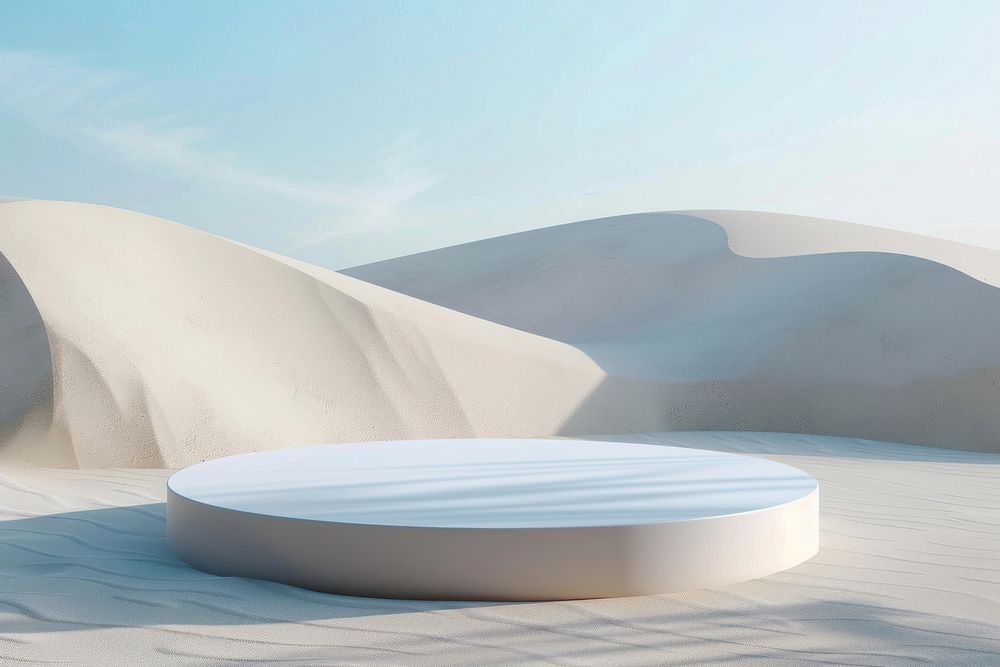 Low circle podium furniture dune sand.