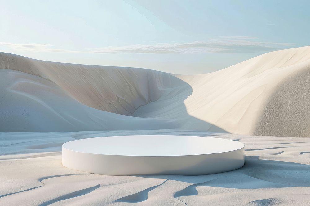 Low circle podium sand dune tranquility.