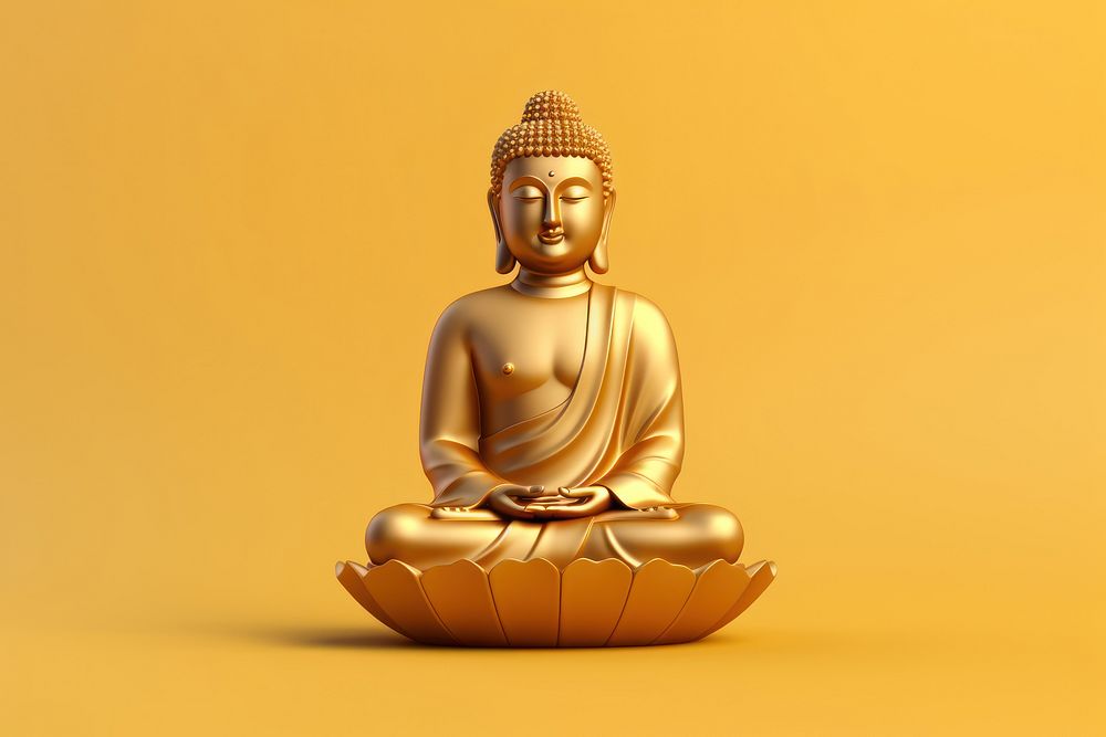 Gold Buddha statue buddha representation spirituality.