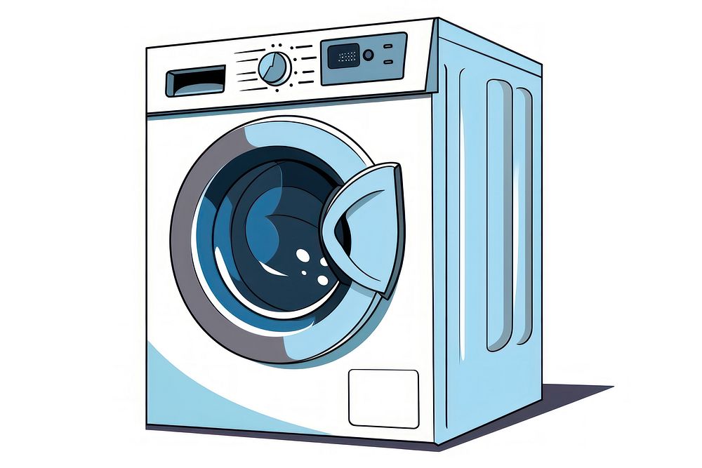 Washing machine appliance cartoon dryer.