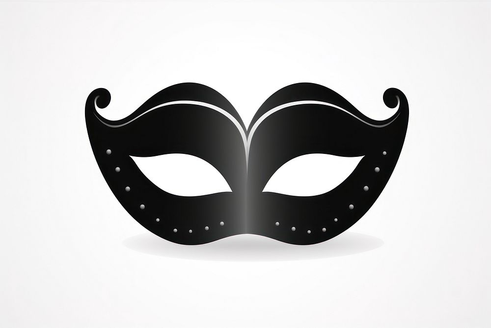 Mask mardi gras icon shape black logo.