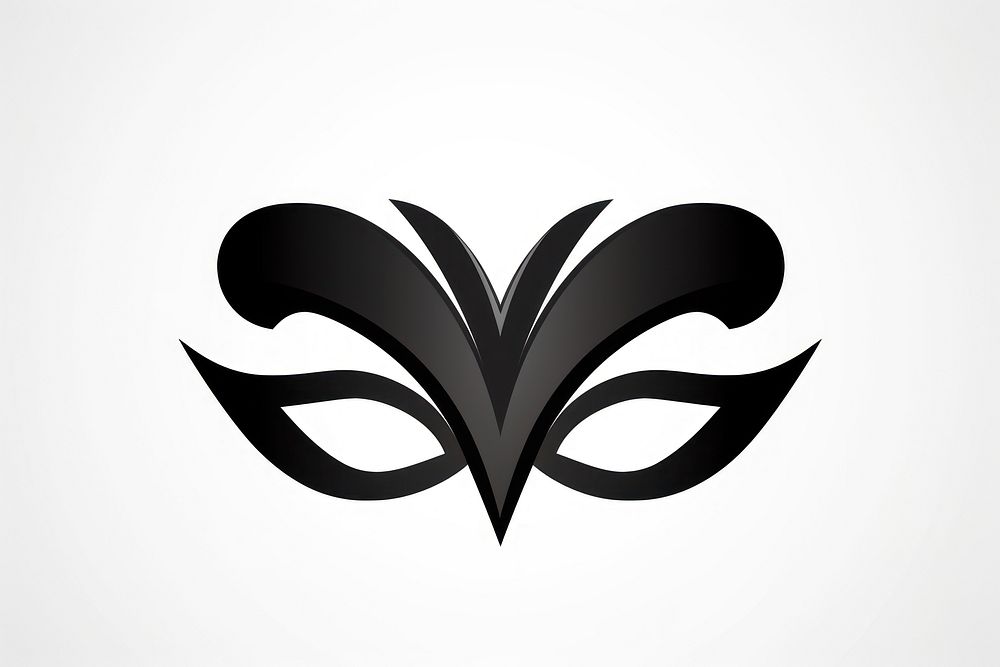 Mask mardi gras icon black logo celebration.