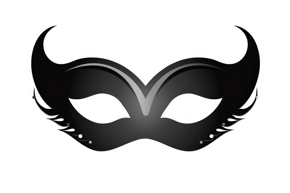 Mask mardi gras icon black logo white background.