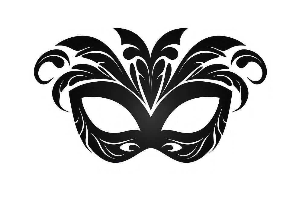 Mask mardi gras icon black logo celebration.