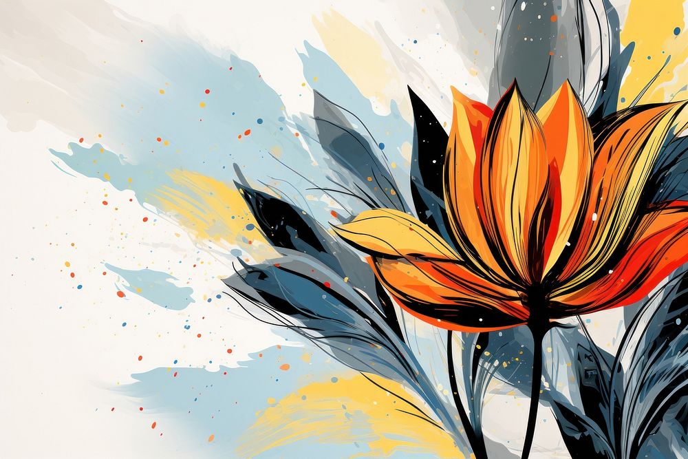 Flower abstract painting pattern.