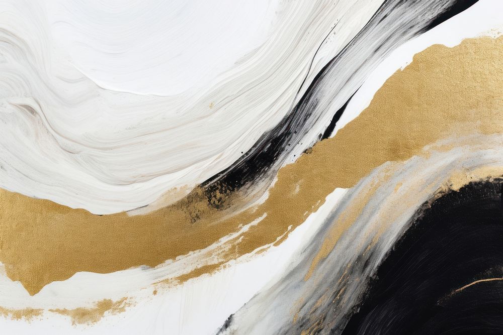 Abstract white gold leaf backgrounds abstract painting.