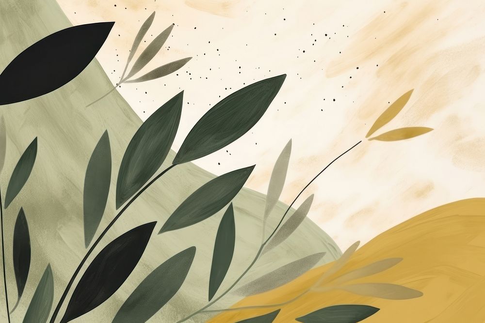 Olive leaf backgrounds abstract painting.