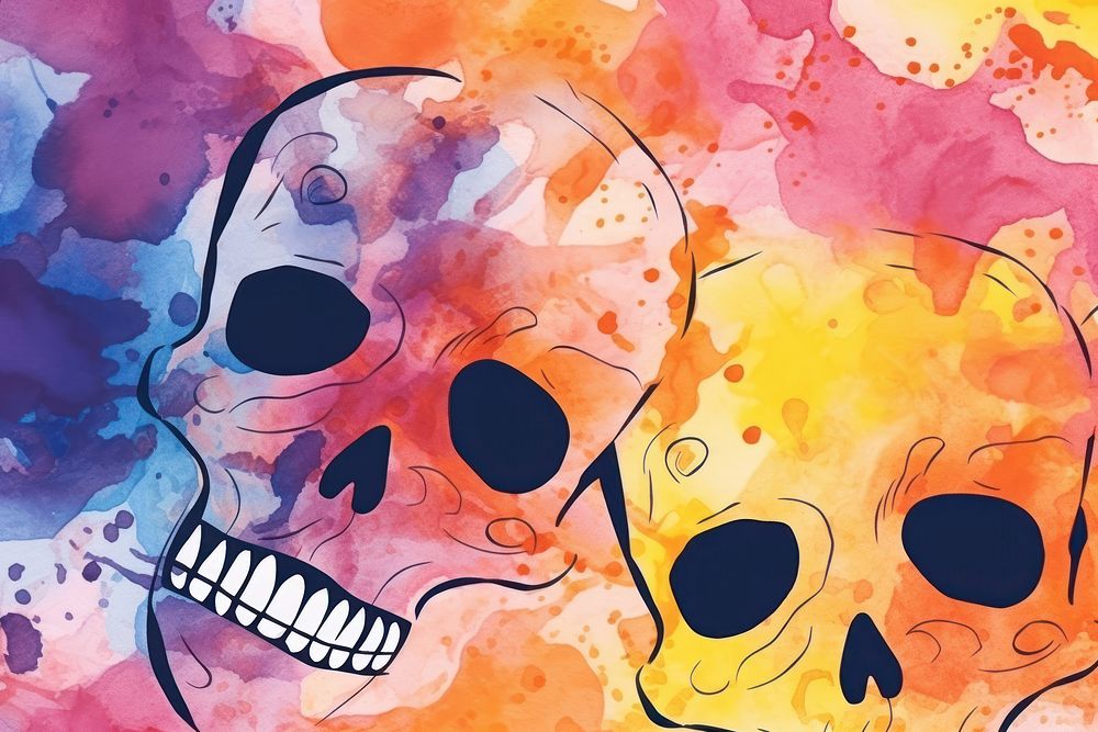 Skulls backgrounds painting art.