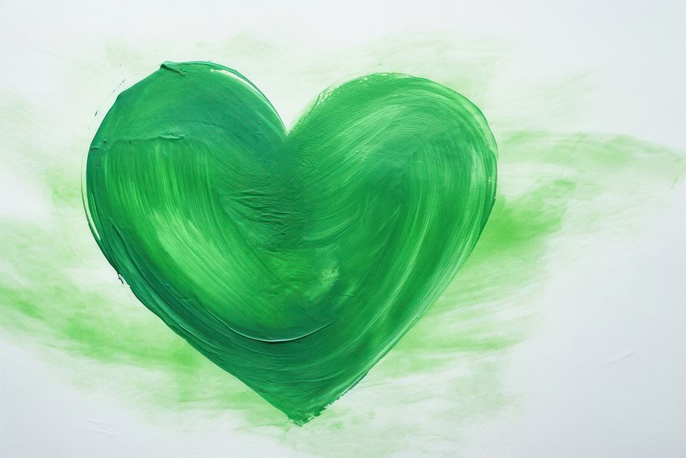 Green heart backgrounds abstract paint.