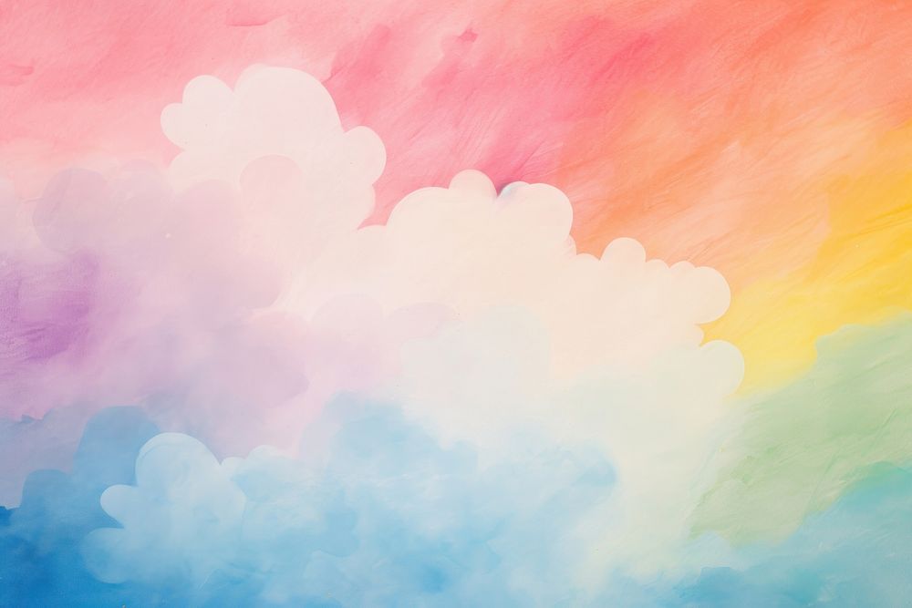 Rainbow and clouds backgrounds abstract textured.