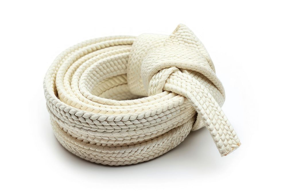 Judo white rope white background.