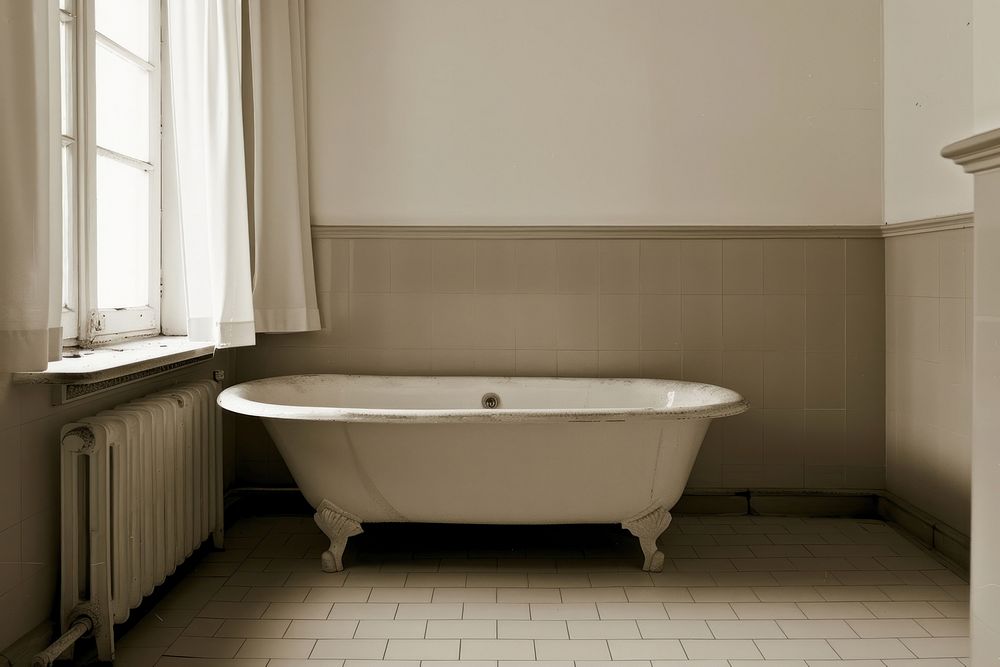 Bathroom bathtub architecture flooring.