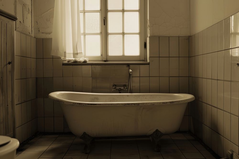 Bathroom bathtub architecture abandoned.