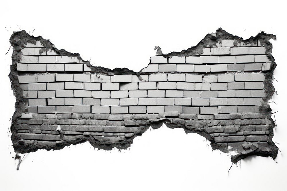 Black Broken Wall Damage Brick brick wall architecture.