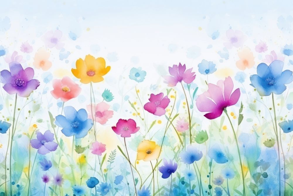 Flowers watercolor backgrounds outdoors.