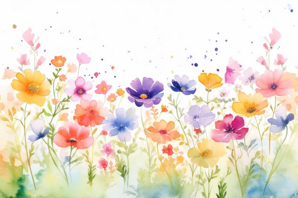Flowers watercolor backgrounds painting.