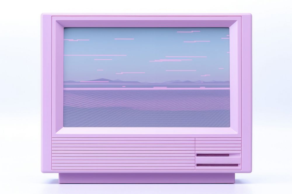 Computer monitor television window purple.