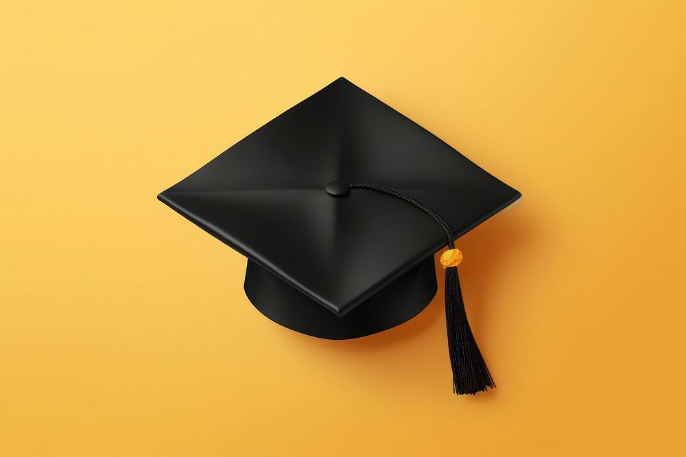 Graduation cap intelligence achievement certificate.