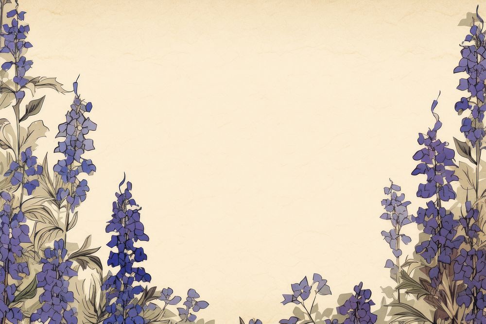 Ukiyo-e art print style Bluebells flower backgrounds lavender.