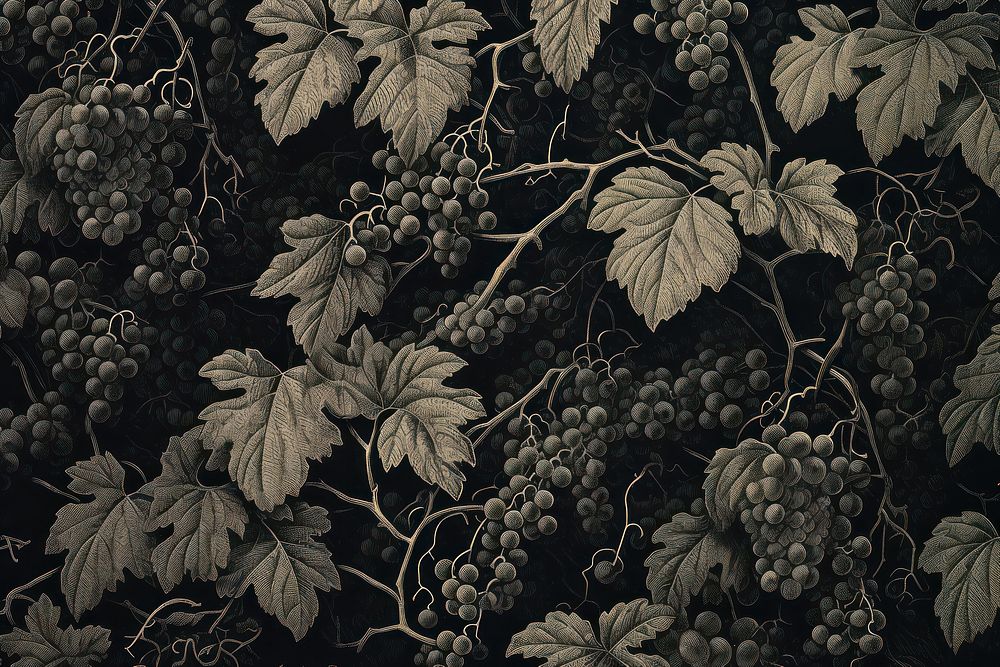 Vineyard plant fruit black.