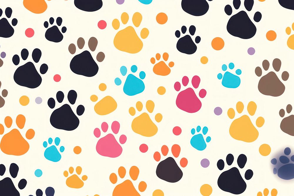 Paw print pattern pet dog.