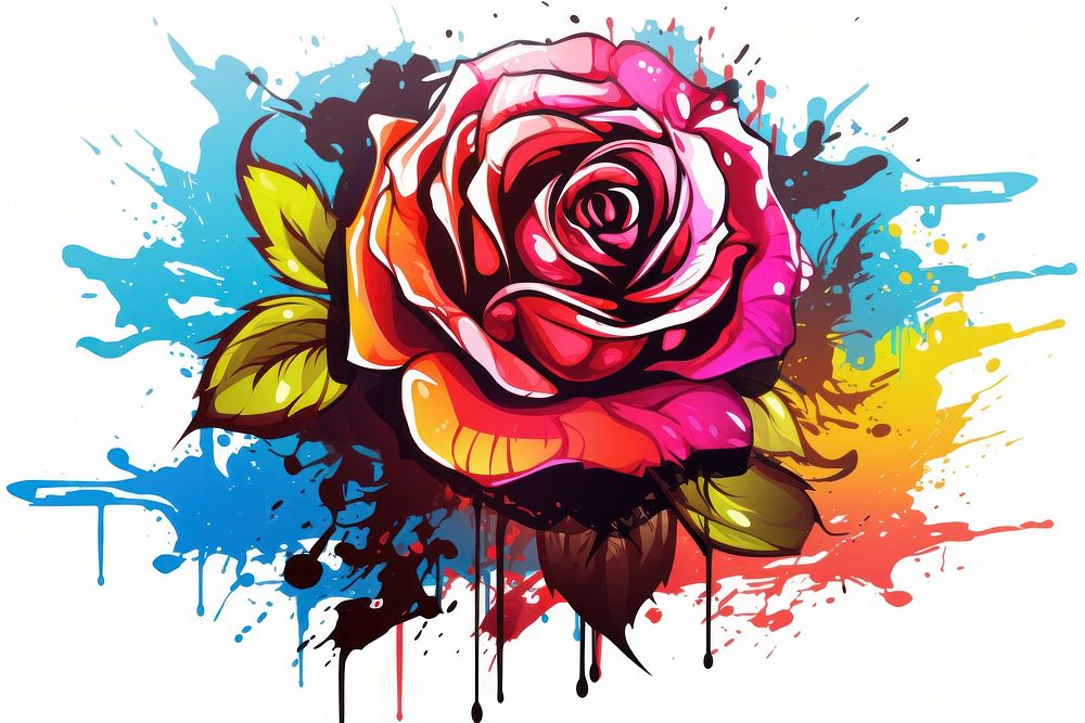 Rose graffiti painting pattern.