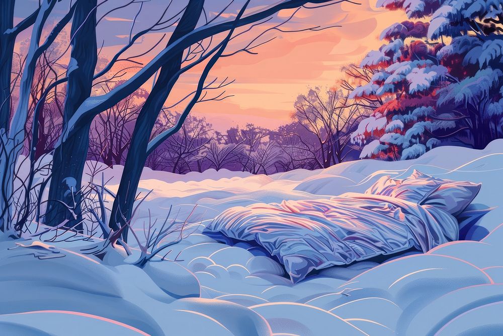 Nature snow outdoors painting.