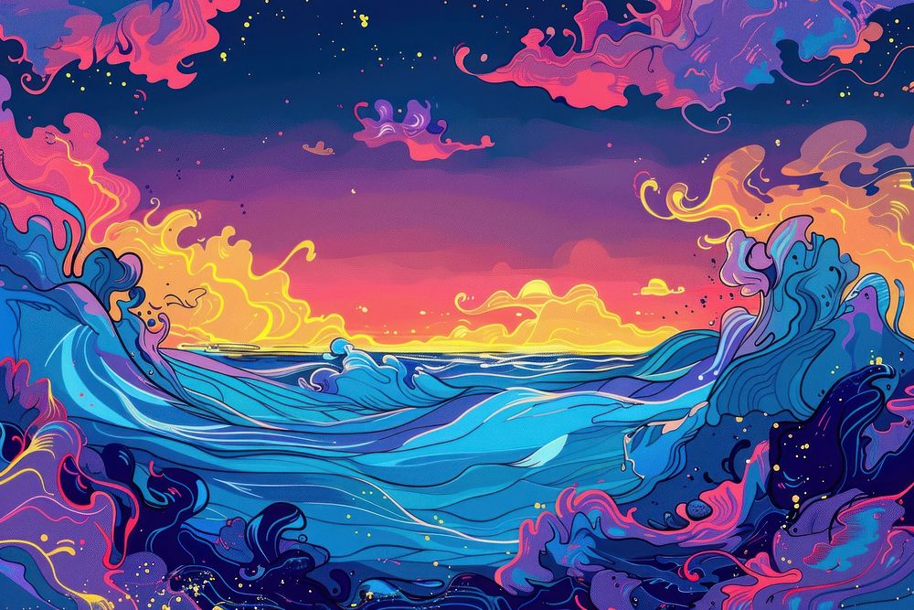 Illustration under the sea painting art backgrounds.
