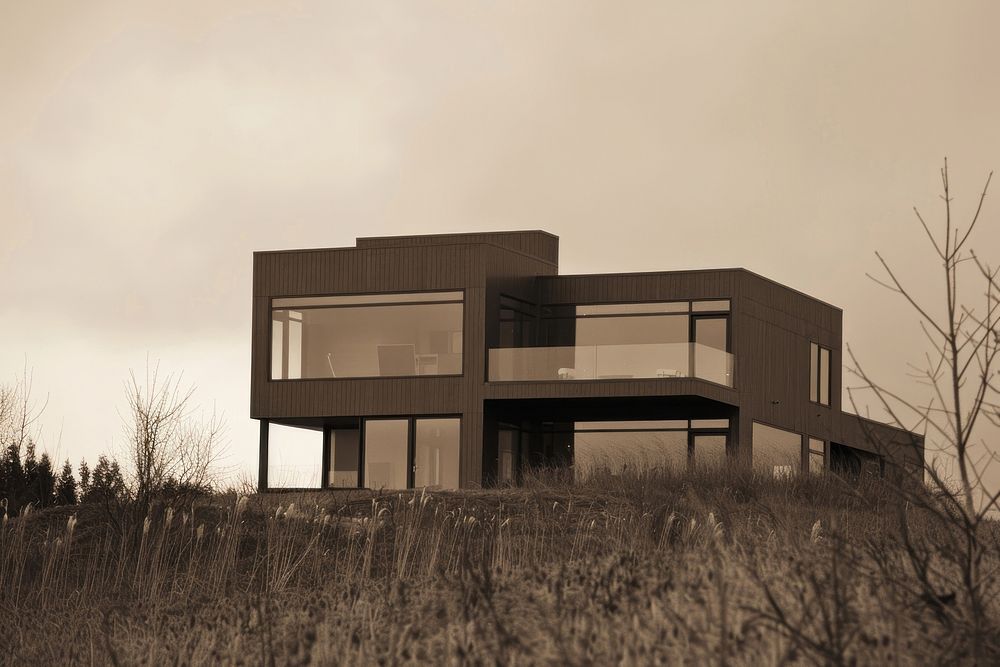 Modern house architecture building plant.
