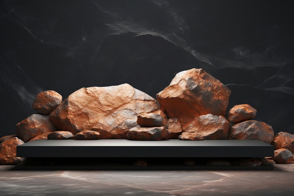 Stone rock mineral furniture.