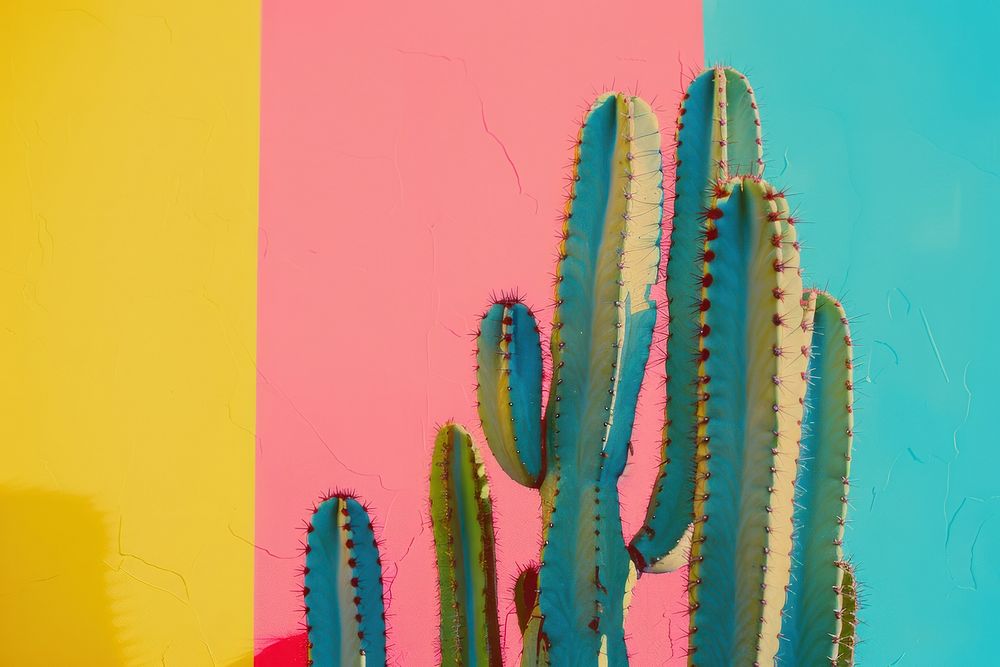 Retro collage of Cactus cactus plant backgrounds.