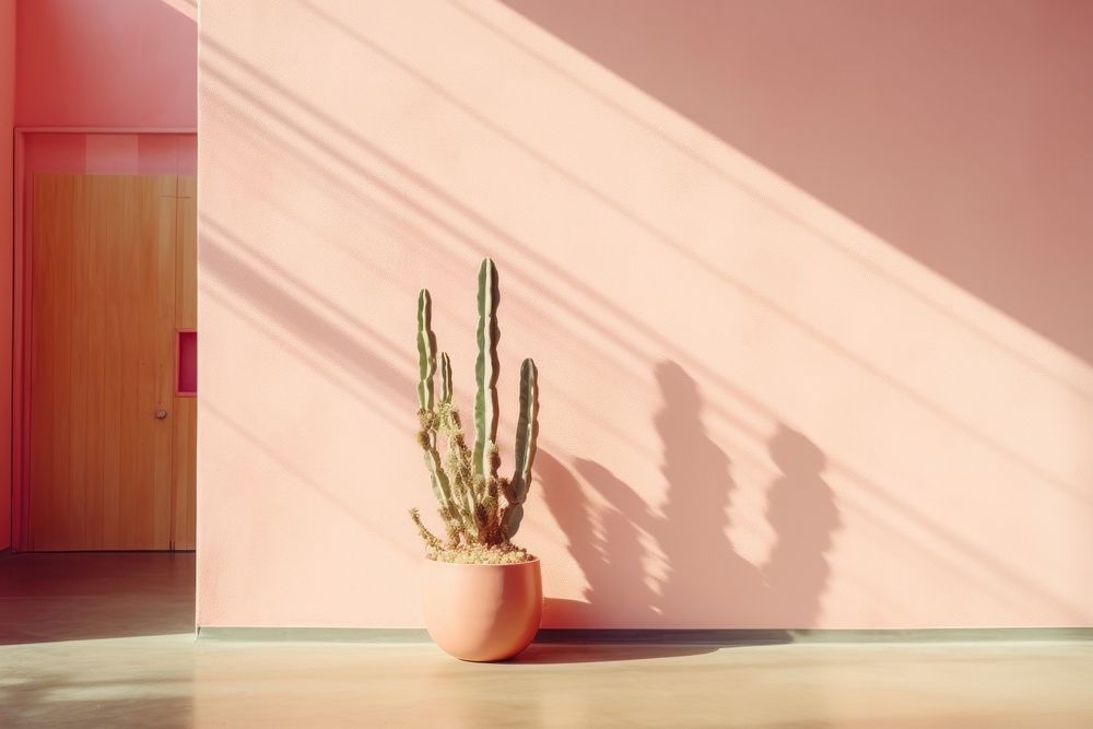 Cactus architecture indoors shadow.