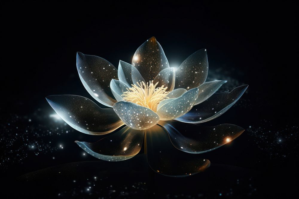 Lotus flower light nature night.