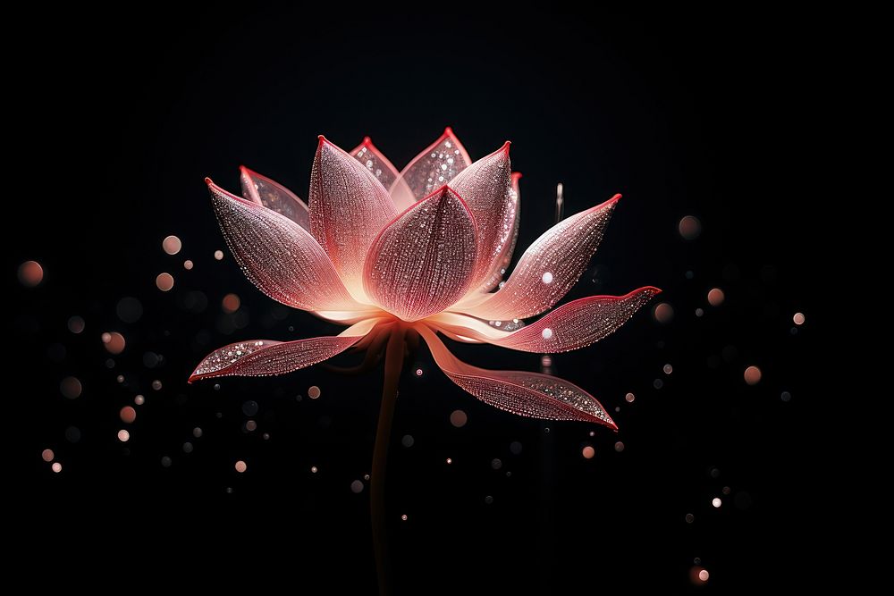 Pink lotus flower petal plant light.