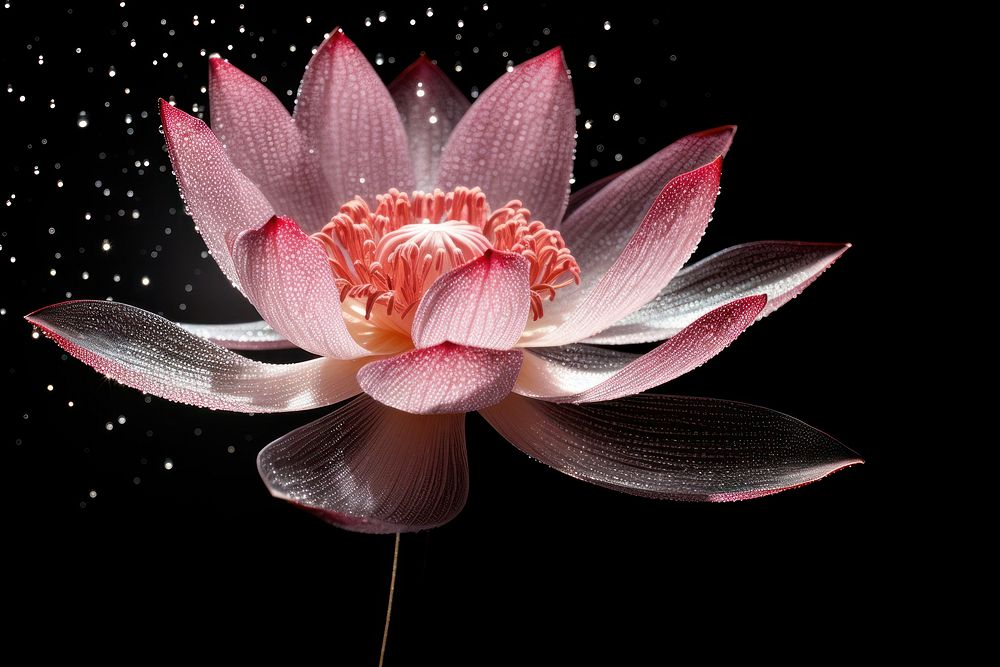 Pink lotus flower blossom petal plant.