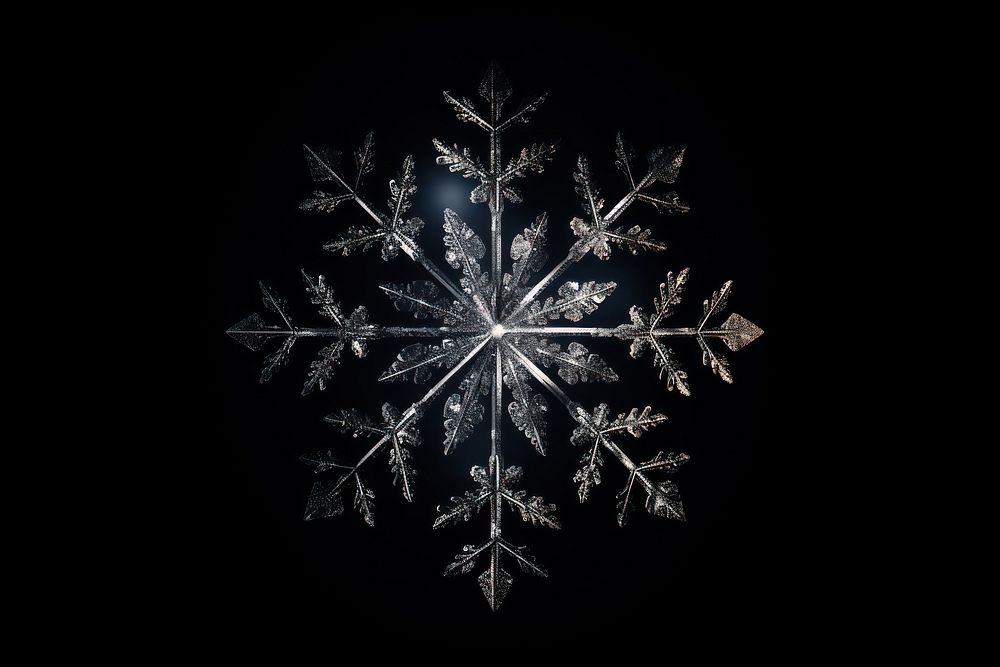 Snowflake black background monochrome chandelier.