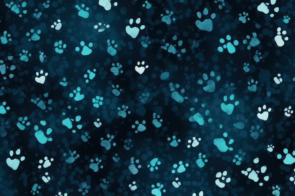 Paw print pattern backgrounds blue.