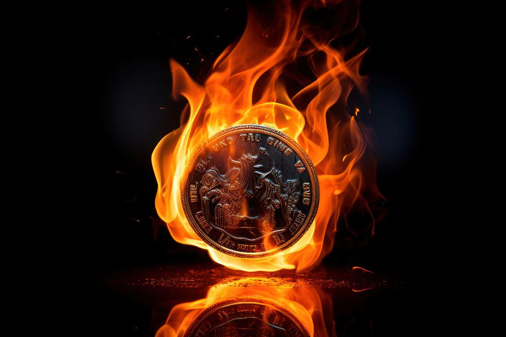 Coin fire bonfire flame.