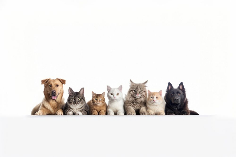 Cats and dogs border mammal animal pet.