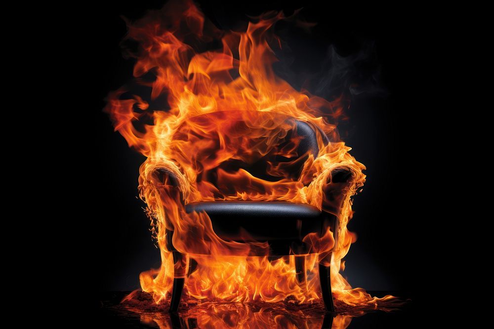 Chair fire bonfire flame.