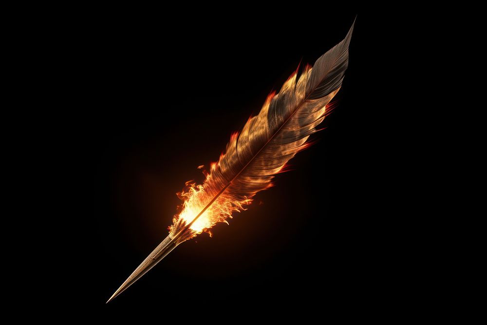 Arrow bullet fire light flame.
